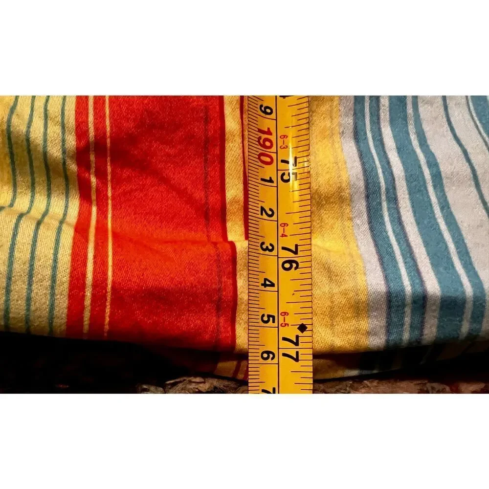 Vintage Pottery Barn Full/Queen Colorful Striped Duvet and Sham